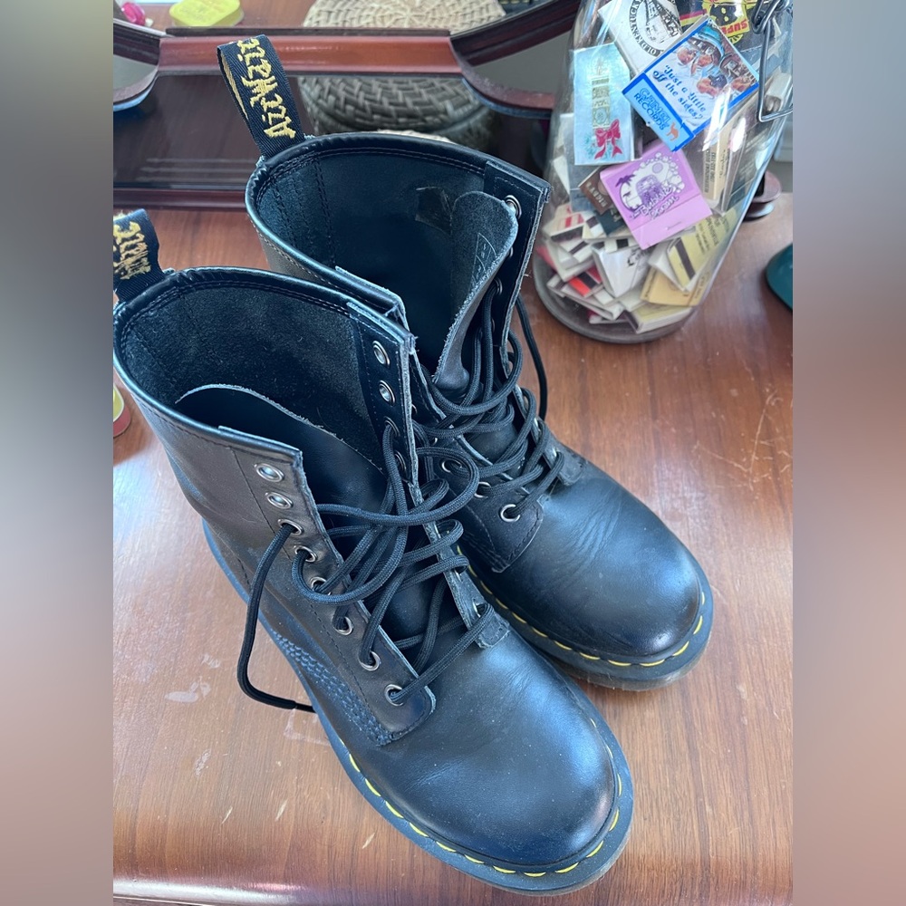 Dr. Martens Black Leather Lace-Up Boots
